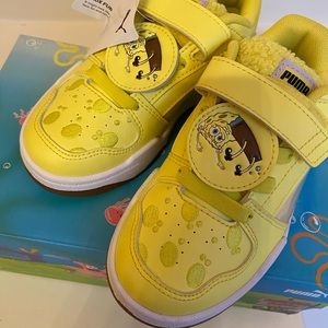 SpongeBob Puma little kids shoes size 12, brand new with box